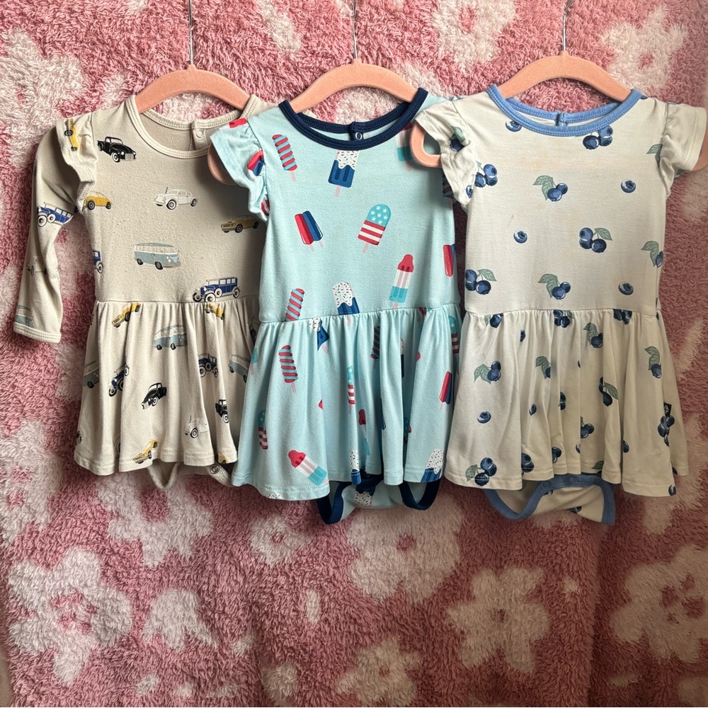 Kyte baby Twirl Bodysuit Dresses. Short sleeve & Long sleeve